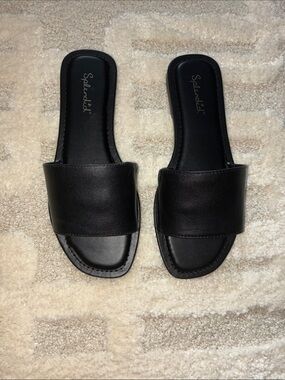 BNIB Splendid Black Leather Slide Sandals for Women